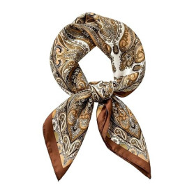 Xvbhaq Foulard carré pour femme - 70 cm x 70 cm - En soie synthétique - Fleurs et différents motifs imprimés - Accessoire élégan