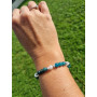 Bracelet "Aide Régime" Cristal de roche et Apatite en Pierres Naturelles Qualité AAA avec entretoises argentées en Acier Inoxyda
