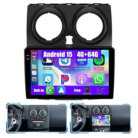 [4G+64G] Inefala Android 15 Autoradio pour Nissan Qashqai J10 2006-2016 avec Wireless Carplay Android Auto, 9" écran Tactile Pos