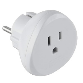 Electraline 70059 Adaptateur de voyage USA vers France/Europe, blanc