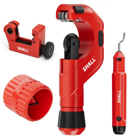 SHALL Lot de 4 coupe-tubes robustes Ø 6-50 mm, mini cutter Ø 3-22 mm, avec 2 outils d'ébavurage, convient pour PVC/aluminium/cui