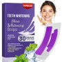 14 Pièces Bandes de Blanchiment des Dents Violet, Whitening Strips Efficace, Contre Les Taches De Cafe The Et Vin, Convient pour