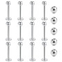 Gojewen 12Pcs 16G Lèvres Piercing 6/8/10Mm Boucles D'Oreilles Acier Inoxydable Labret Argent Or Noir Helix Medusa Tragus