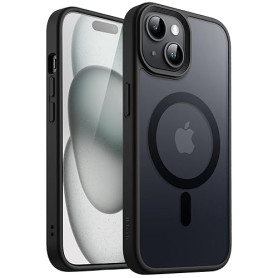 JETech Coque Magnétique pour iPhone 15 6,1 Pouces Compatible avec MagSafe, Etui Translucide Mat Arrière Housse Fine Antichoc (No