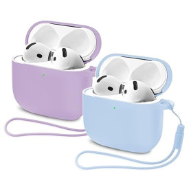 2X Mocarheri Coque Compatible avec AirPods 4 2024, Housse Protecteur pour AirPods 4ᵉ Génération, Étui de Protection Souple pour