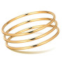 Gamtic 3Pcs Jonc Acier Inoxydable Femme - Bracelet Femme Jonc Rond Plaqué Or 18K Brillant Empilable Ensemble de Bracelets Etanch