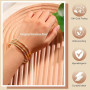 Gamtic 3Pcs Jonc Acier Inoxydable Femme - Bracelet Femme Jonc Rond Plaqué Or 18K Brillant Empilable Ensemble de Bracelets Etanch