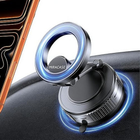 Miracase Support Telephone Voiture pour Magsafe [Succion Ultra Puissante] 2026 Aimant Telephone Voiture 360°Rotation pour iPhone