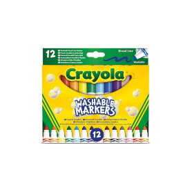 Crayola-12 Feutres lavables à pointe Maxi en fibre super résistante, 58-8340