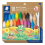 STAEDTLER Noris Junior 224 crayons à la cire, boîte de 18 – Mes premiers crayons de couleur pour enfants dès 2 ans, forme hex