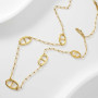 Générique Collier Sautoir Long Acier Inoxydable – Chaîne Ajustable – Bijoux Résistants à l’Eau – Maille Marine, Chaîne d’Ancre,