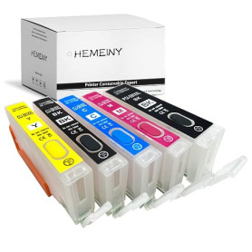 HEMEINY PGI-580XXL CLI-581XXL Cartouche d'encre Rechargeable Compatible pour Pixma TS6350 TS6250 TS6151 TS6150 TR8550 TR7550 TS7