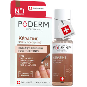 Poderm 5 en 1 Sérum Booster Ongles - Kératine | Soin Préventif Anti-Casse & Durcisseur pour Renforcer la Structure des Ongles Fr