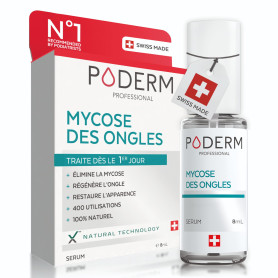 PODERM Sérum Mycose Ongles des Pieds & Mains - 8 ML | Élimine la Mycose et Régénère l’Ongle | Traitement Antifongique - Agit dès