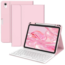 BQSS Coque Clavier pour iPad A16 11/10 Ème Génération(11 Pouces 2025/10.9 Pouces 2022), AZERTY Français, Housse Amovible avec Cl