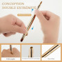 Abeillo Pinceau à Lèvres Rétractable Double Extrémité - Mini Pinceau Anti-Cernes, Rouge à Lèvres et Maquillage Brillant - Outil