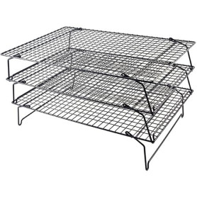 Tala Grille de Refroidissement 3 Niveaux Antiadhésive – Support Pliable Gain de Place – Grille de Refroidissement pour Gâteaux,