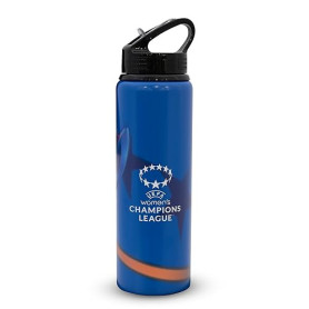 UEFA Gourde de sport de la Ligue des champions pour femme avec paille, 750 ml, produit officiel UWCL, design anti-fuite, sans BP