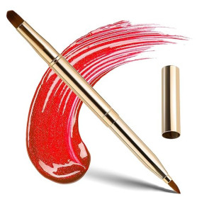 Abeillo Pinceau à Lèvres Rétractable Double Extrémité - Mini Pinceau Anti-Cernes, Rouge à Lèvres et Maquillage Brillant - Outil