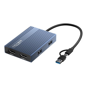 Acasis Adaptateur DisplayLink USB C vers Double HDMI, 2 HDMI, 100 W PD Charging, Station d'accueil DisplayLink pour Apple Mac M1