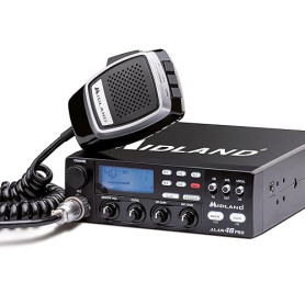 Midland - Radio CB Alan 48 Pro, Radio Récepteur Émetteur Véhicule Multibande sans Licence, Puissance Réglable 1W/4W, Écran LCD,