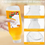 Mssushi Lot De 3 Bouteilles en Verre Avec Couvercles 1000ml Bouteilles en Verre Carrées À Large Ouverture Pour Smoothies,Jus,Lai