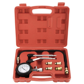 FreeTec Coffret de compressiomètre Set de compresseur Testeur de compression pour Moteur Essence 0-300 PSI / 0-20 Bar Rouge