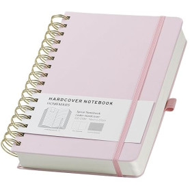 Cahier A5,Cahier Spirale a5,Carnet de notes,Bloc Note,Carnet Spirale,Ligné,HOMEMARS, 240 Pages, 100 g/m², 14,8 x 21 cm, Rose, Co