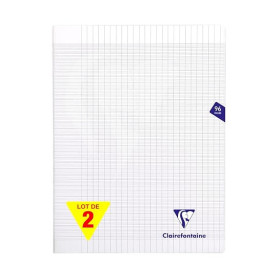 Clairefontaine 393361AMZC Un lot de 2 Cahiers Agrafés Mimesys - 24x32 cm - 96 Pages Grands Carreaux - 90 g - Couverture Polypro