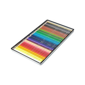 Amazon Basics Assortiment de 36 Crayons de couleur dans une boîte en métal, Lot de 36, Couleurs assorties