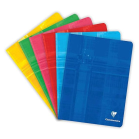 Clairefontaine 3752C Un Cahier Agrafé - 17x22 cm - 48 Pages Petits Carreaux - Papier Blanc 90 g - Couverture Carte Pelliculée Co