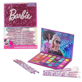 Barbie Palette Fards à Paupières 35 Couleurs avec 8 Pinceaux