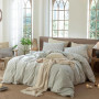 Lanqinglv Rayée Housse de Couette 220x240 Vert Parure de lit Motif Rayures Adulte 2 Personnes en Microfibre Classique Housses de