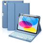 Vobafe Coque Clavier pour iPad A16 11/10 Ème Generation (11 Pouces 2025/10.9 Pouces 2022), Étui Keyboard 7 Couleurs Rétroéclairé
