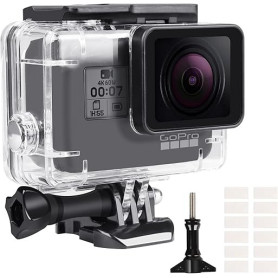 REDTRON Boîtier Etanche pour GoPro Hero 5/6/7, Boîtier Plongée Etanche de 60 M avec Mont Thumbscrew et 12 Insert Anti-buée Acces