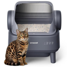 oneisall Litiere Chat Autonettoyante XXL avec EaseClean™, silencieuse litière autonettoyante, Poubelle de 11L adaptée aux Grands