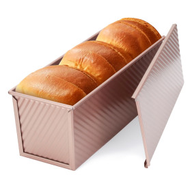 VINATO Moule Pain de Mie, Moule Pain de Mie avec Couvercle, 32 x 12 x 11,5cm-Capacité 1000 g de Pâte, Rectangulaire Moule a Brio