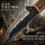YOUR LIVING ART Couteau utilitaire forgé à la main – lame fixe en acier 7Cr17MoV avec étui en cuir véritable, outil d’extérieur 