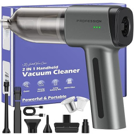 Bemkia Aspirateur Voiture Puissant sans Fil 28000Pa Aspirateur à Main Rechargeable Portable USB-C Maison Auto Bureau (Gris Foncé