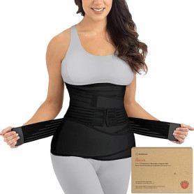 Bande de soutien du ventre 3 en 1 pour le post-partum - Ceinture ventrale pour postnatale - Maternité - Gaines pour femmes body