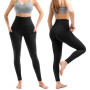 Leafigure Lot de 2 leggings de sport opaques taille haute avec poches pour entraînement, sport, yoga, course à pied | Lot de 2, 