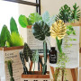 Lot de 20 feuilles de palmier artificielles de Monstera dorées avec tiges pour décoration de table de fête tropicale sur le thèm