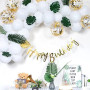 Lot de 20 feuilles de palmier artificielles de Monstera dorées avec tiges pour décoration de table de fête tropicale sur le thèm
