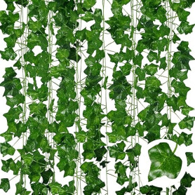 ADORAMOUR Guirlandes de Lierre Artificiel - Lot de 6, Longueur de 210cm - Vignes Faux Tombante Réalistes pour Décoration Chambre