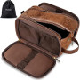 Grande Trousse de Toilette en Cuir résistant à l'eau pour Homme - Grande Trousse de Toilette de Voyage - Kit de Rasage - pour Sa