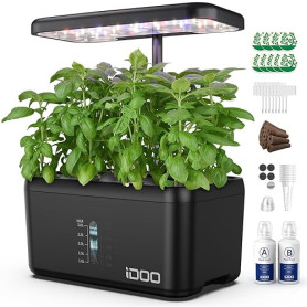 iDOO 8 Pods Potager Interieur, Jardin D'herbes Hydroponique, Jardinière Intelligente avec Minuterie Automatique, Kit de Jardin D