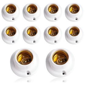 Douille e27 a Visser 10 Pièces Douille Ampoule Support de Lampe Plafonnier a Encastrer Plafond de Chantier pour Ampoules à Incan