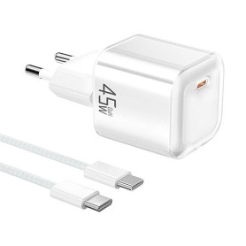 YISH 45W Chargeur USB C Rapide： GaN Prise USB C Chargeur Rapide PD3.0 Bloc Super Charge pour Smartphone Comprimés avec 60W Cable