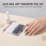 GZMAYUEN 20pcs Transferfolie Nägel Nagelsticker, 15ML Colle Foil Ongle - Avec Dentelle Ongle Nail Art Noir
