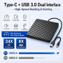 Lecteur CD/DVD Externe USB 3.0 Type-C, Graveur CD DVD Plug and Play, Lecteur Optique Portable CD/DVD -/+RW Drive pour PC, Compat